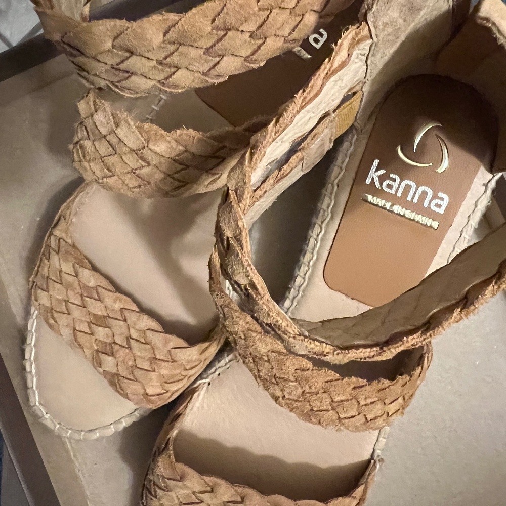 beige brown Kanna Espadrille Wedge